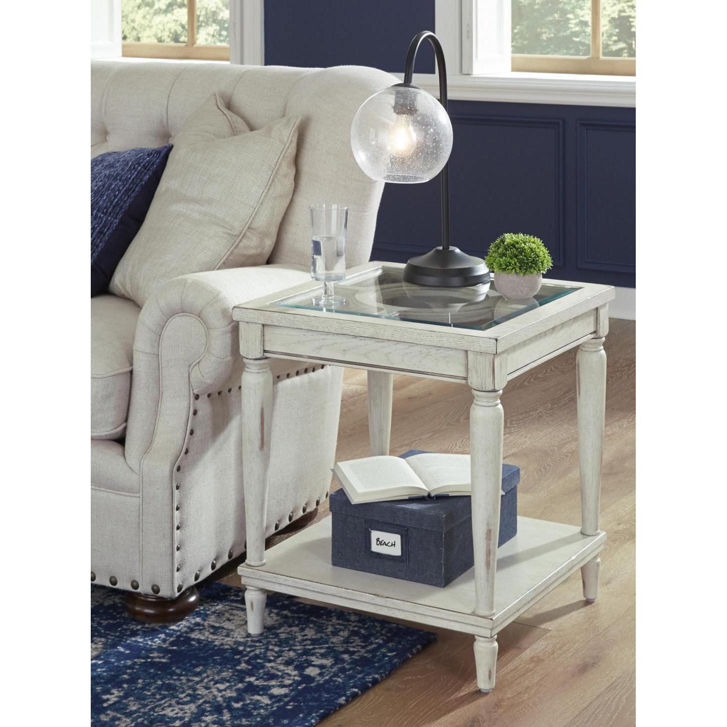 Aspenhome Radius Cottage Style End Table with Glass Top Conlin's
